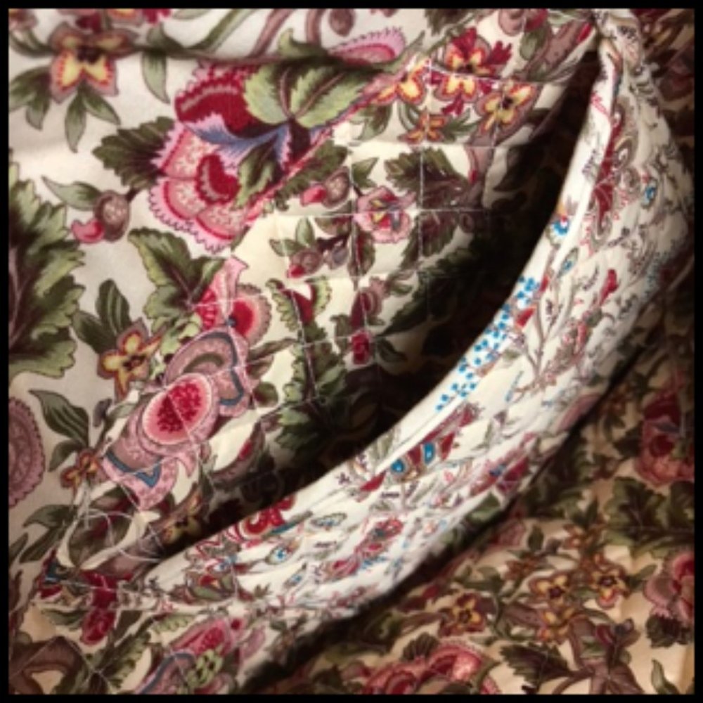 Victorian Floral Style Print Cotton Shoulder Bag - Picture 10 of 12